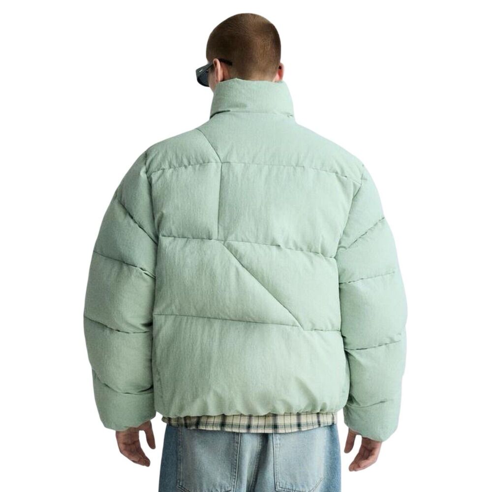 Zara Puffer Jacket Men's Green Mock Neck Long Sleeve Pocket Detail Zip-Up Small - Picture 5 of 17